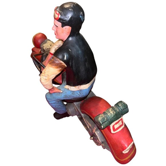 Vintage Hand-Painted Resin Motorcycle Rider Figurine 19" Long Collectible Decor - Picture 3 of 8